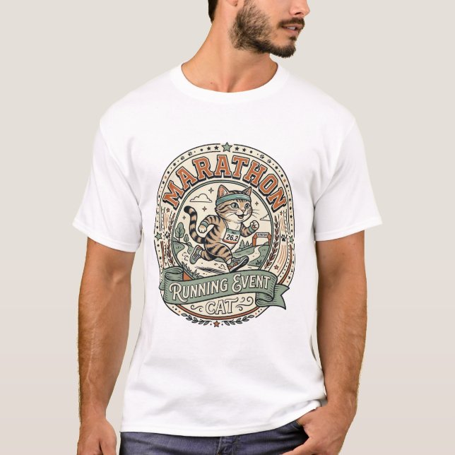Maratonlöpning Evenemang Katt Maratonlöpning Evene T Shirt (Framsida)