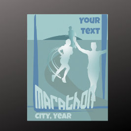 Maratonlöpning hälsningar souvenir Postkort Vykort