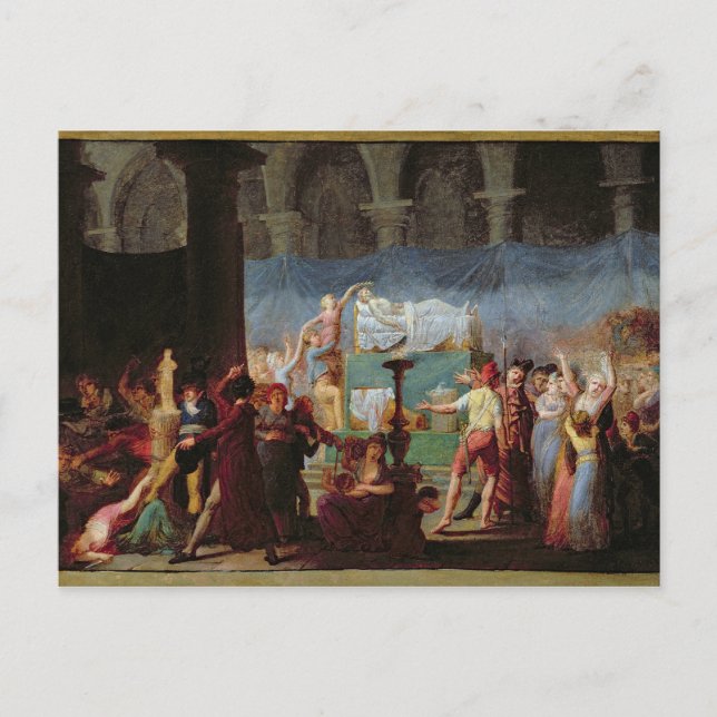 Marats begravning i den antika kyrkan vykort (Framsida)