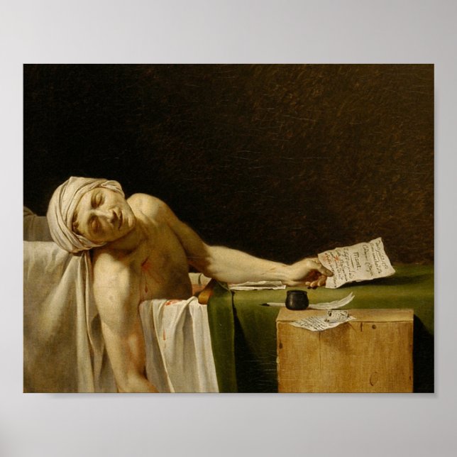 Marats död av Jacques-Louis David Poster (Framsidan)