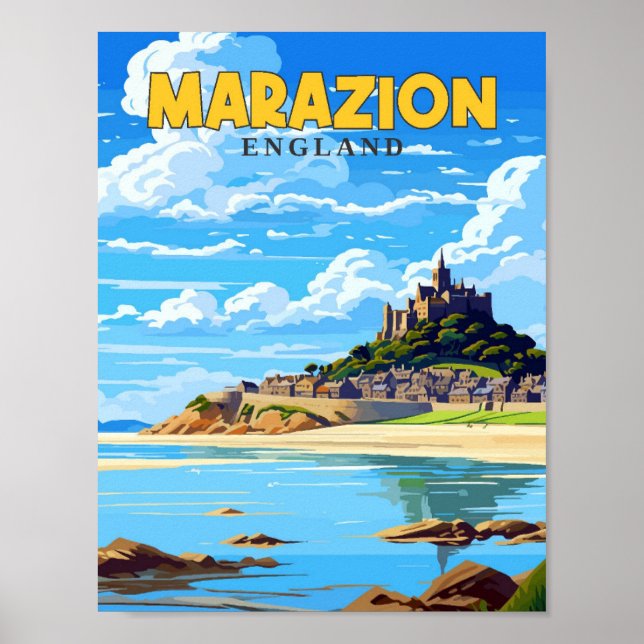Marazion England vintage resor illustration Poster (Framsidan)