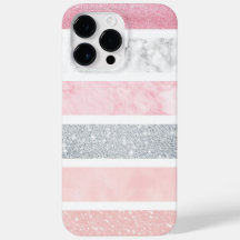 Marbal och Rosa glitter iPhone 14 Pro Max fodral