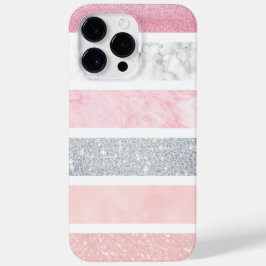 Marbal och Rosa glitter iPhone 14 Pro Max fodral