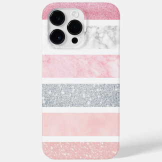 Marbal och Rosa glitter iPhone 14 Pro Max fodral