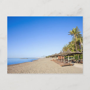 Marbella Beach och Sea på Costa del Sol i Spanien Vykort
