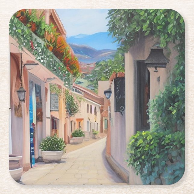 Marbella Old Town Underlägg Papper Kvadrat (Framsidan)