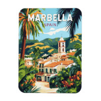 Marbella Spain Illustration Travel Art Vintage