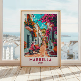 Marbella Spain Travel Print Poster Wall Art