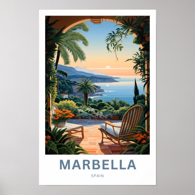 Marbella Spain Travel Skriv ut Poster (Framsidan)