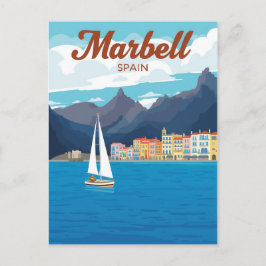 Marbella Spanien Resemålning Affisch Vykort