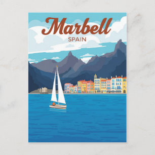 Marbella Spanien Resemålning Affisch Vykort