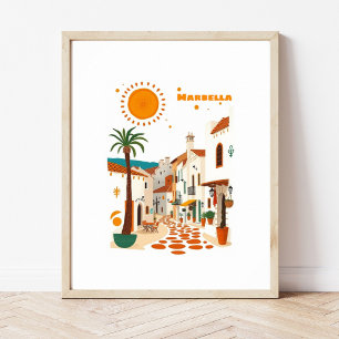 Marbella spanien semester medelhavet poster
