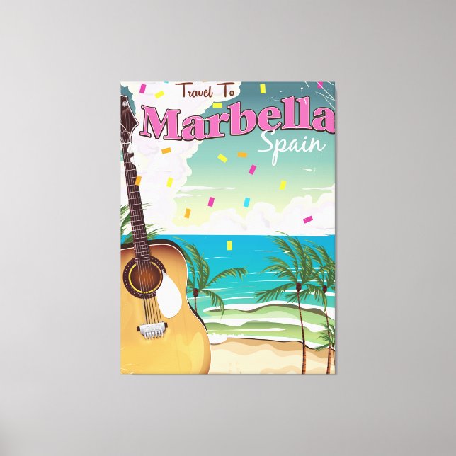 Marbella spansk vintage-semesteraffisch canvastryck (Framsida)