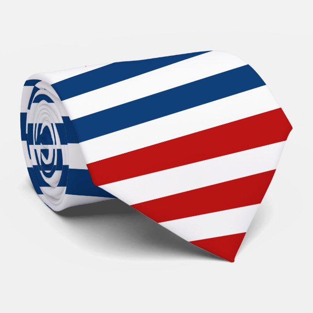 Marblått, rött och vitt rand med SUA-flagga Slips (Rullad)