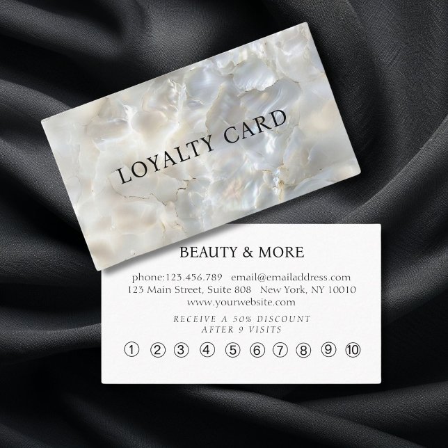 Marble 10, Salon Visitkort (Marble, Loyalty 10, Salon Business Card)