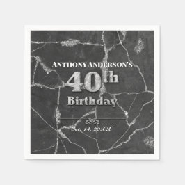 Marble 40 Birthday Party Pappersservett