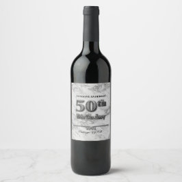 Marble 50-årsdag vinflaska etikett
