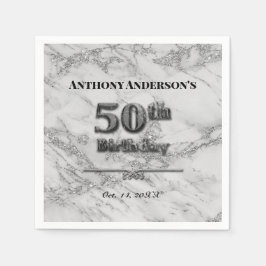 Marble 50:e Födelsedagsfesten Pappersservett