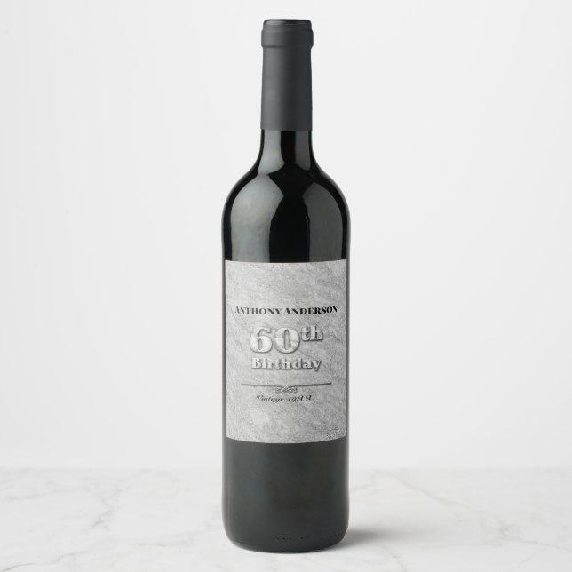 Marble 60-årsdag  vinflaska etikett (Framsida)