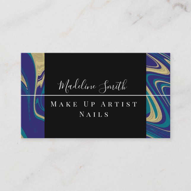 Marble Abstrakt Acid Makeup Artist Visitkort (Framsida)