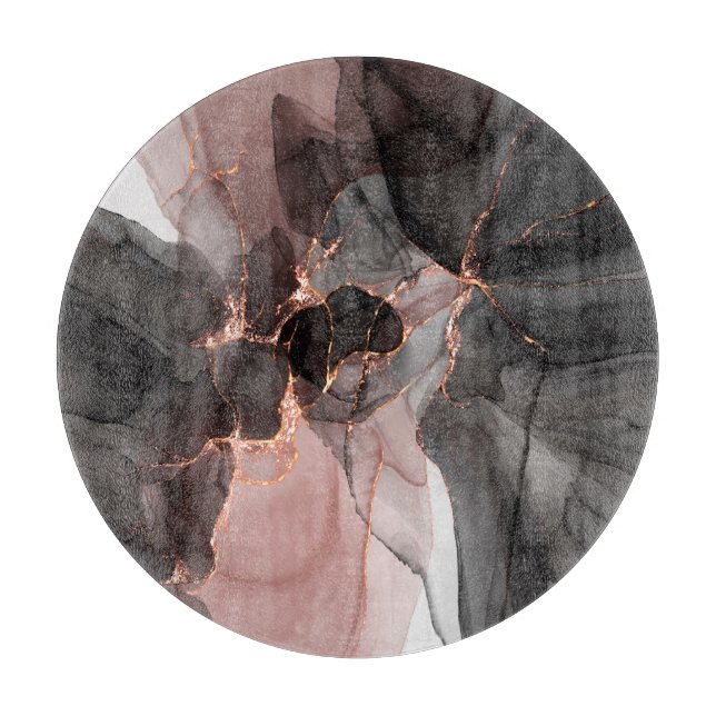 MARBLE ABSTRAKT BLACK CHIFFON CUTBOARD (Framsidan)