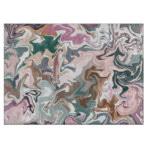 Marble Abstrakt Grönt and Rosa Clearboard Board