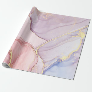MARBLE ABSTRAKT LILAC GULD WRAPPP PAPPER PRESENTPAPPER