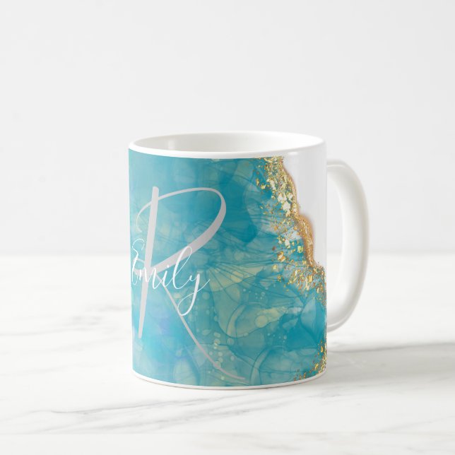 Marble Abstrakt Monogram Kaffemugg (Framsida höger)