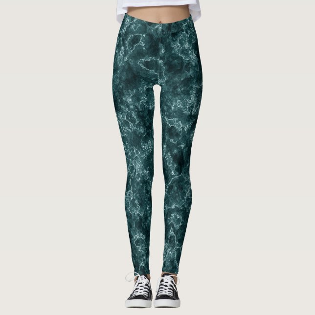 Marble abstrakt mönster leggings (Framsida)