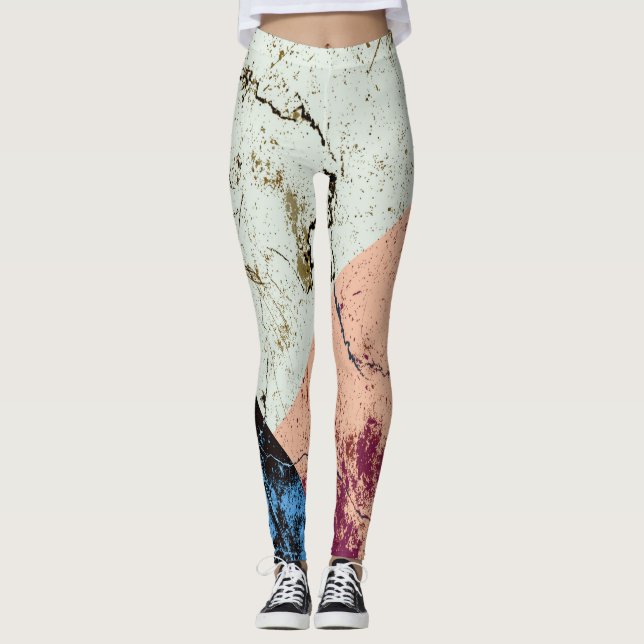 Marble Abstrakt Mönster Leggings (Framsida)