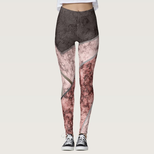 Marble abstrakt mönster leggings (Framsida)
