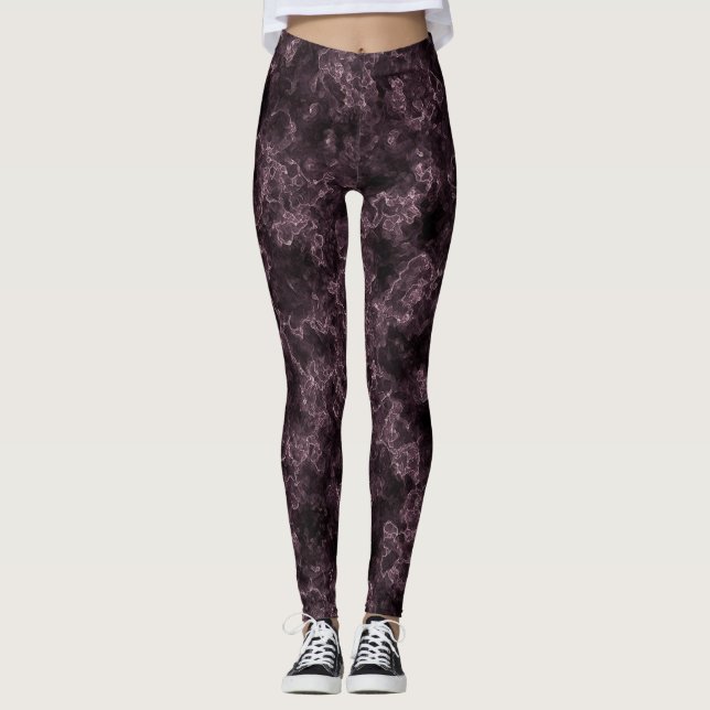 Marble abstrakt mönster leggings (Framsida)