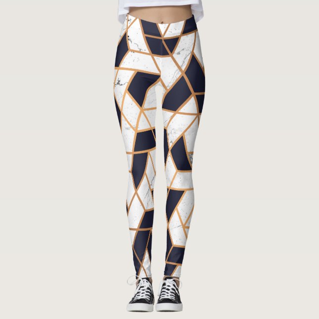 Marble Abstrakt Mosaic Leggings (Framsida)