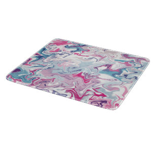 Marble Abstrakt Rosa and Blue Cthing Board