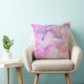 Marble Abstrakt Rosa Dekorativ kudde - Modern väts