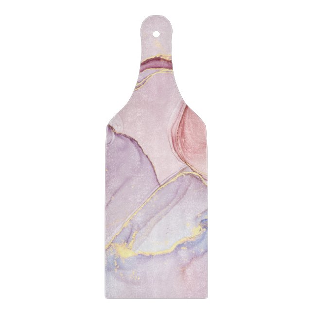 MARBLE ABSTRAKT ROSA LILA GULD CUTBOARD BOARD (Framsidan)