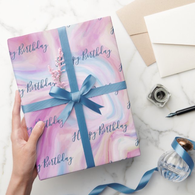 Marble Abstrakt Swirl Presentpapper (Gifting)