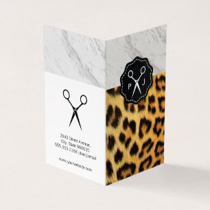 Marble Affärskortet Leopard Print Stylist Visitkort