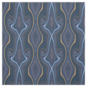 Marble Agate Blue Guld Swirling Chic Mönster Tyg