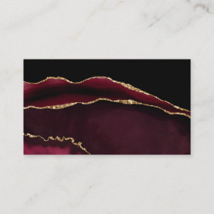 Marble Agate Chic Black Lila Guld Glitter Visitkort