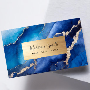 Marble Agate Chic Guld Visitkort