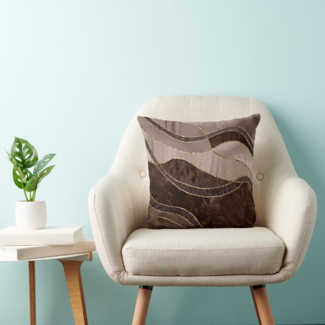 Marble Agate Gold Glam 4 - landscape Kudde (Stol)