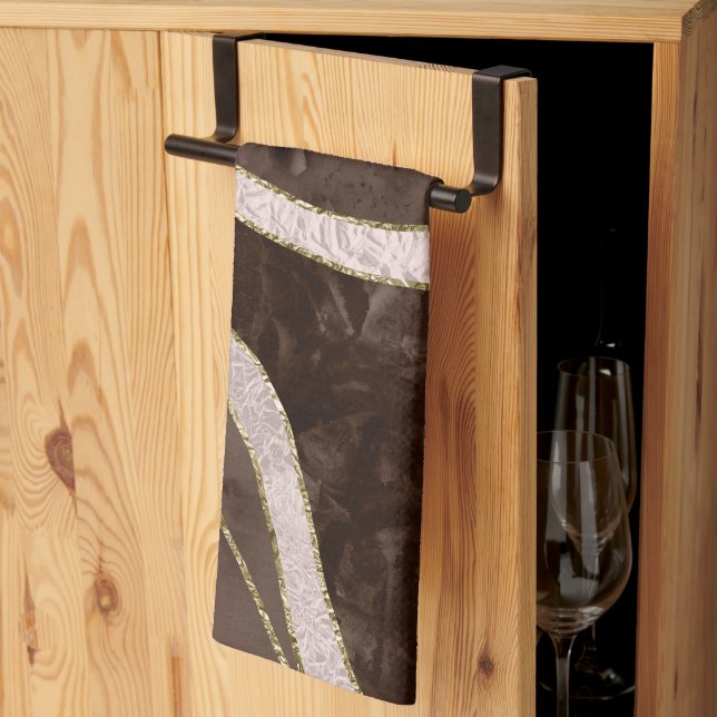 Marble Agate Gold Glam 5 Kökshandduk (Thirds Fold)