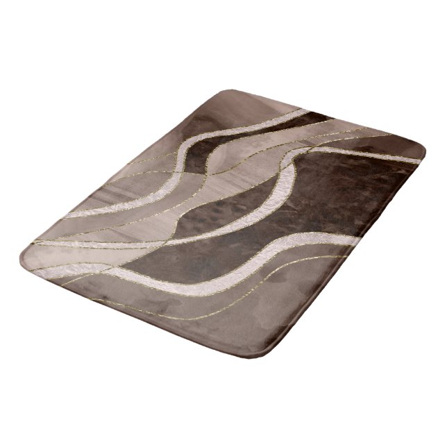 Marble Agate Gold Glam 5 - landskap Badrumsmatta (Vinklad)