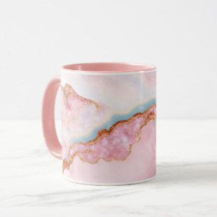 Marble Agate Trendig Blue Rosa Guld Collection Mug Mugg