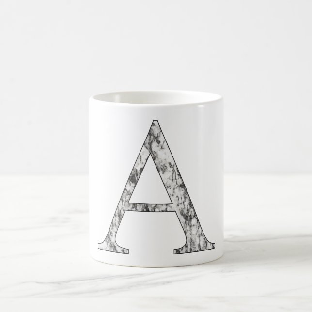 Marble Alpha-symbolen brev A monogram Kaffemugg (Center)