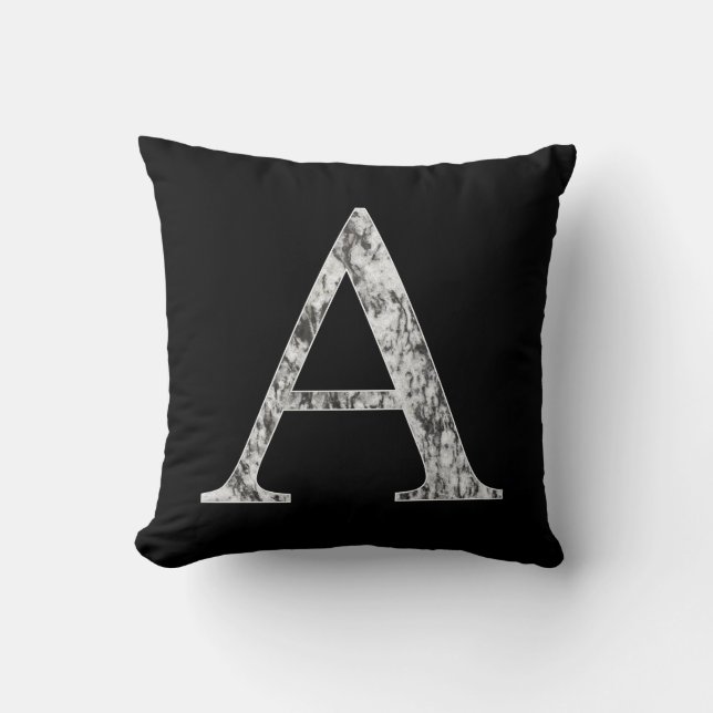 Marble Alpha-symbolen brev A monogram Kudde (Framsida)