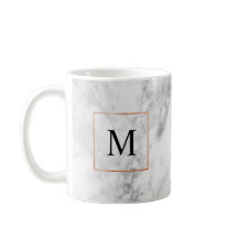 Marble and Faux Foil Gräns Monogram Initial Mugg