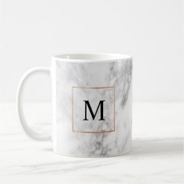 Marble and Faux Foil Gräns Monogram Initial Mugg