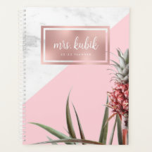 Marble and Rosa Pineapple Teacher Planner